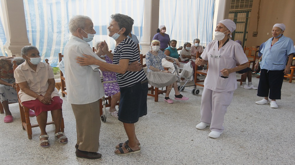 Older persons at the Day Center of the Belen Convent, Old Havana